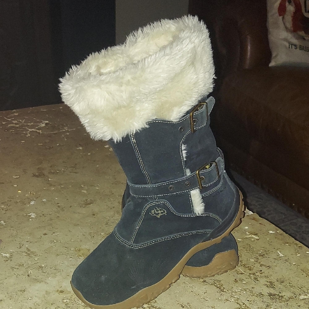 Salomon Lhasa Women's Black Suede Faux Fur-Lined Boots Size 8